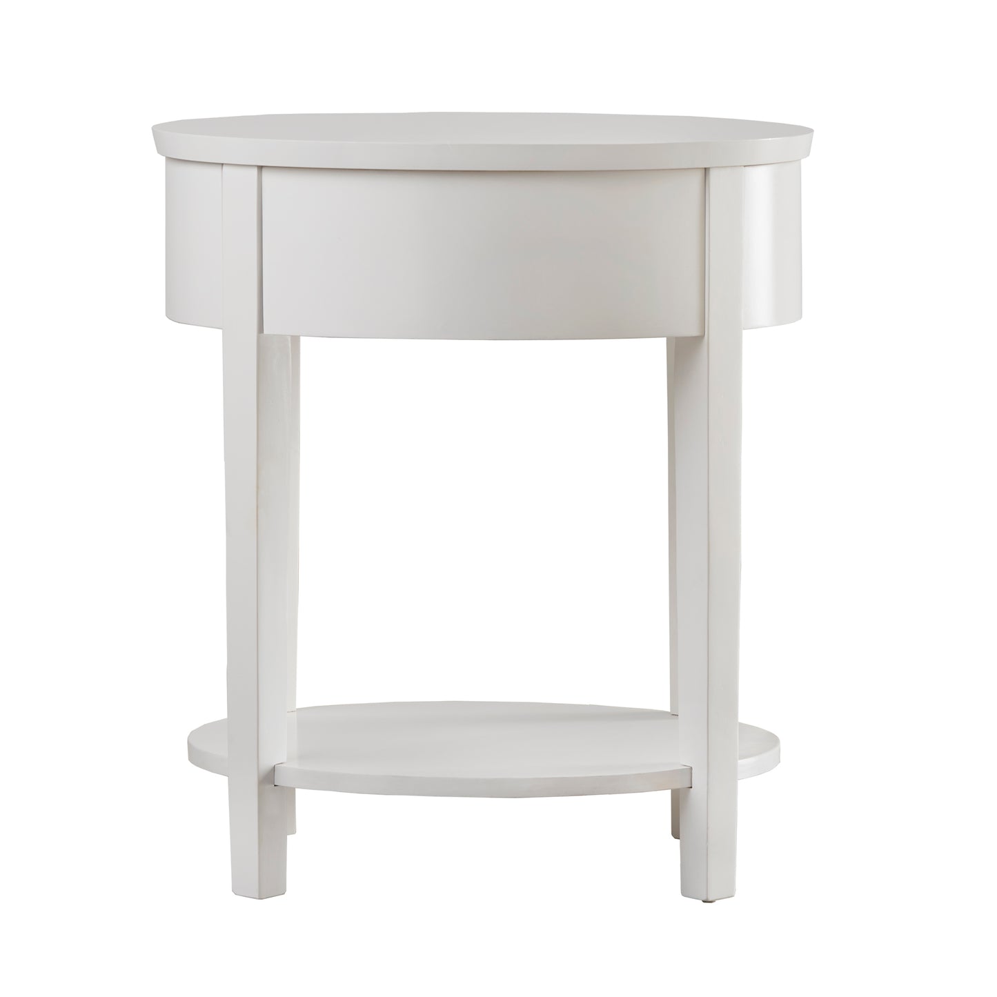 1-Drawer Oval End Table - White