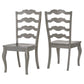 French Ladder Back Wood Dining Chairs (Set of 2) - Antiqua Gray