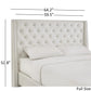 Faux Leather Crystal Tufted Headboard - Ivory White, Full