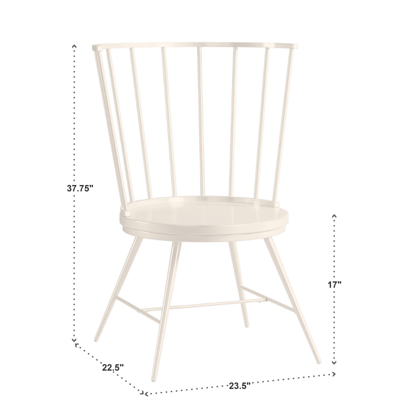 High Back Windsor Classic Dining Chairs (Set of 2) - White