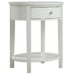 1-Drawer Oval End Table - White