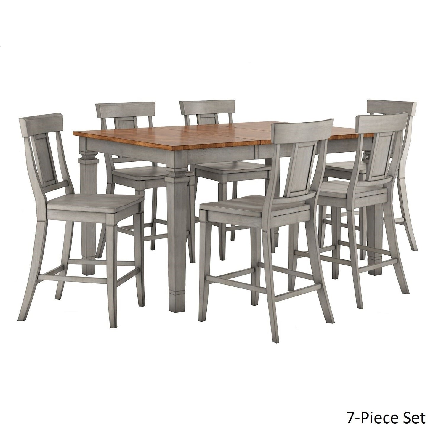 Antique Grey Extendable Counter Height Dining Set - 7-Piece Set