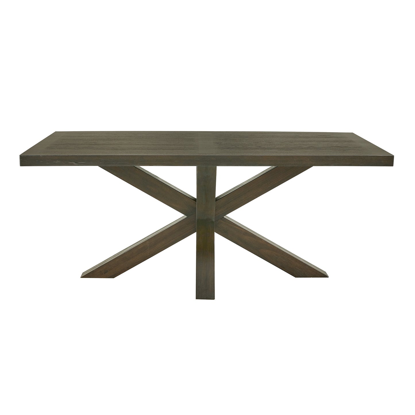 Weathered Wood Finish Table with Cross Base