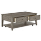 Antique Grey Finish Grey Fiber Cement Table with Self - Coffee and End Table Set