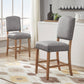 Premium Nailhead Upholstered Counter Height Chairs (Set of 2) - Grey Linen
