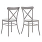 Metal Dining Chairs (Set of 2) - Antique Grey Finish