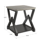 Black Finish Light Grey Fiber Cement Top End Table - End Table