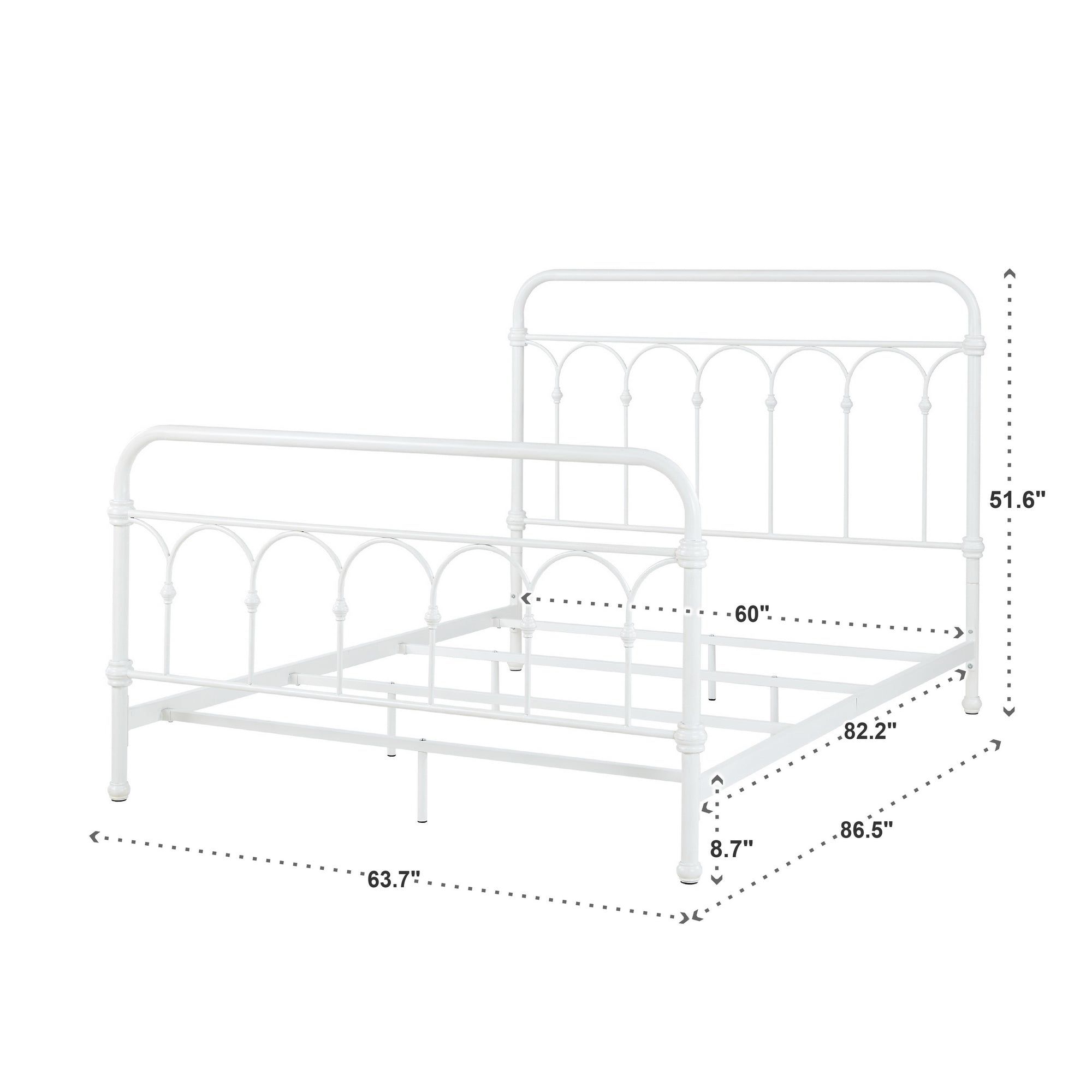 Casted Knot Metal Bed - Antique White, Queen (Queen Size) by Casted Knot Metal Bed - Antique White, Queen (Queen Size) by