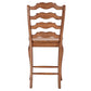 French Ladder Back Wood Counter Height Chairs (Set of 2) - Oak Finish