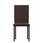 Metal Upholstered Dining Chairs - Brown Faux Leather, Set of 4