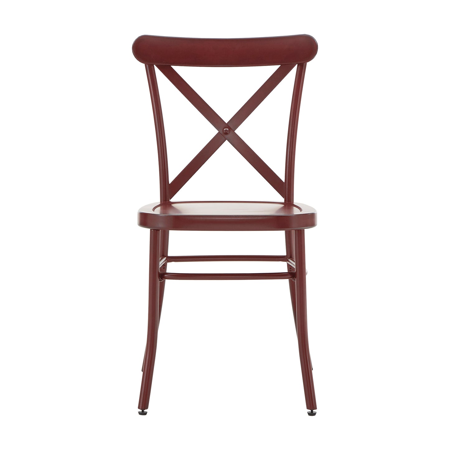 Metal Dining Chairs (Set of 2) - Antique Berry Red