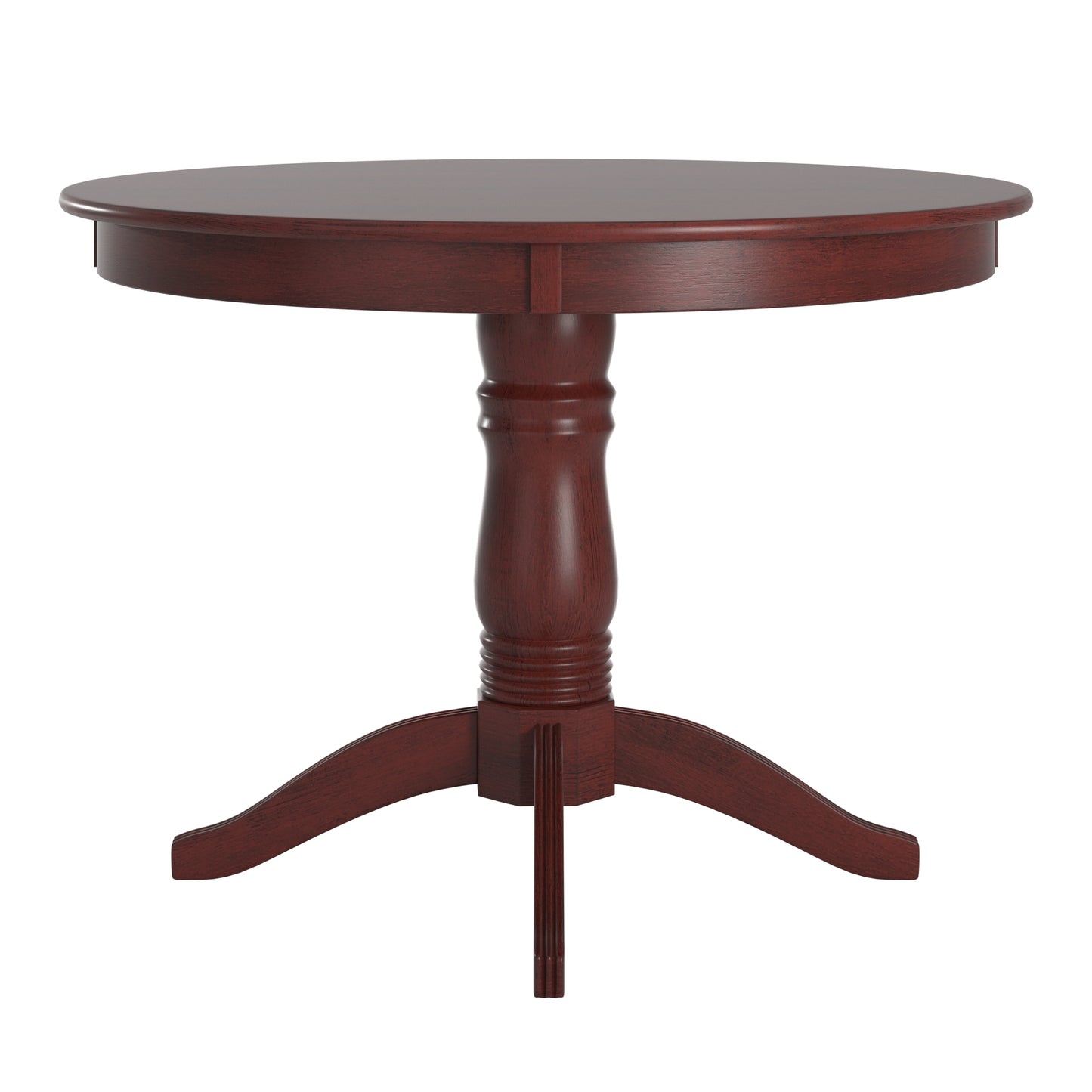 Round Pedestal Base Dining Table - Antique Berry Finish