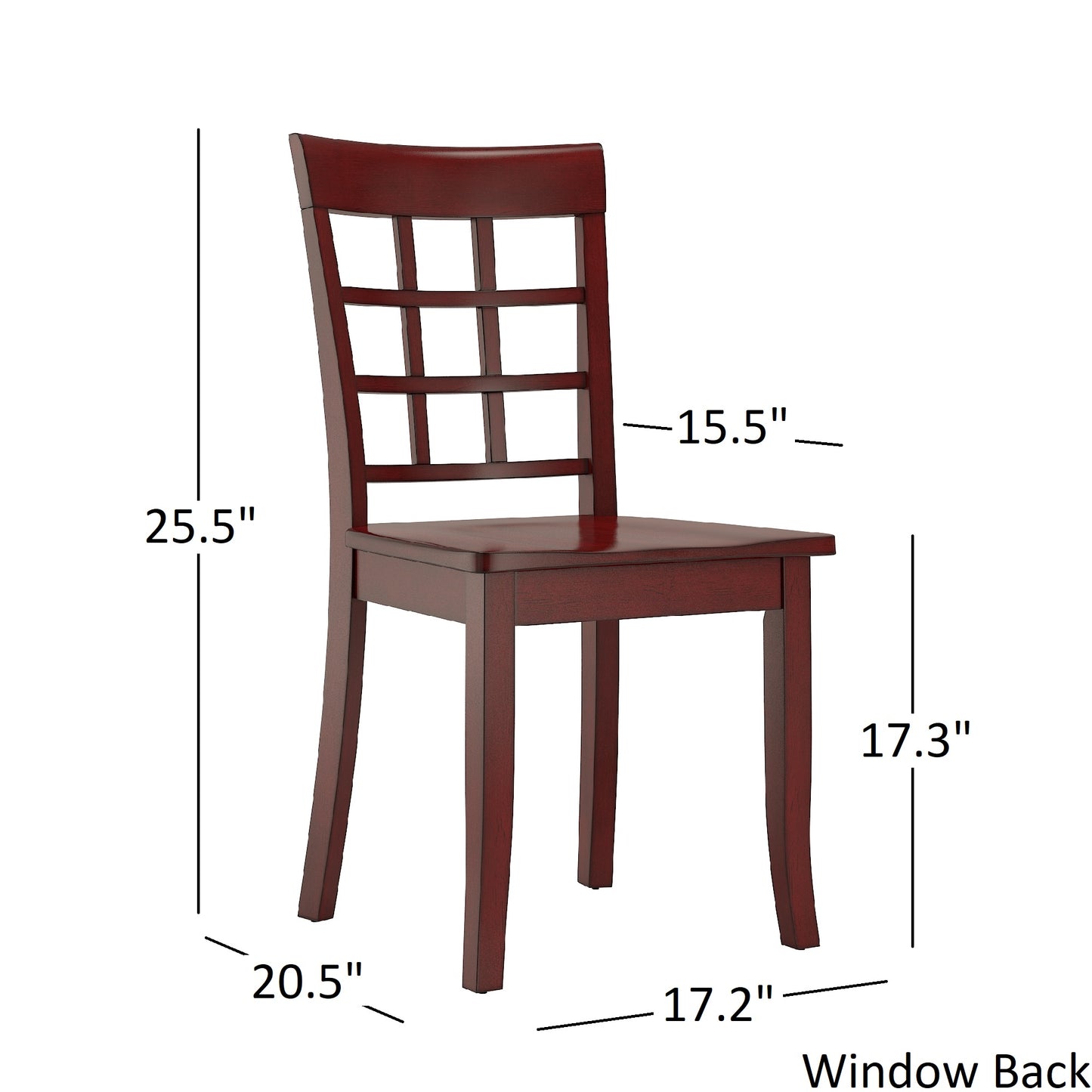 Two-Tone Round 5-Piece Dining Set - Antique Berry Finish, Window Back Chairs