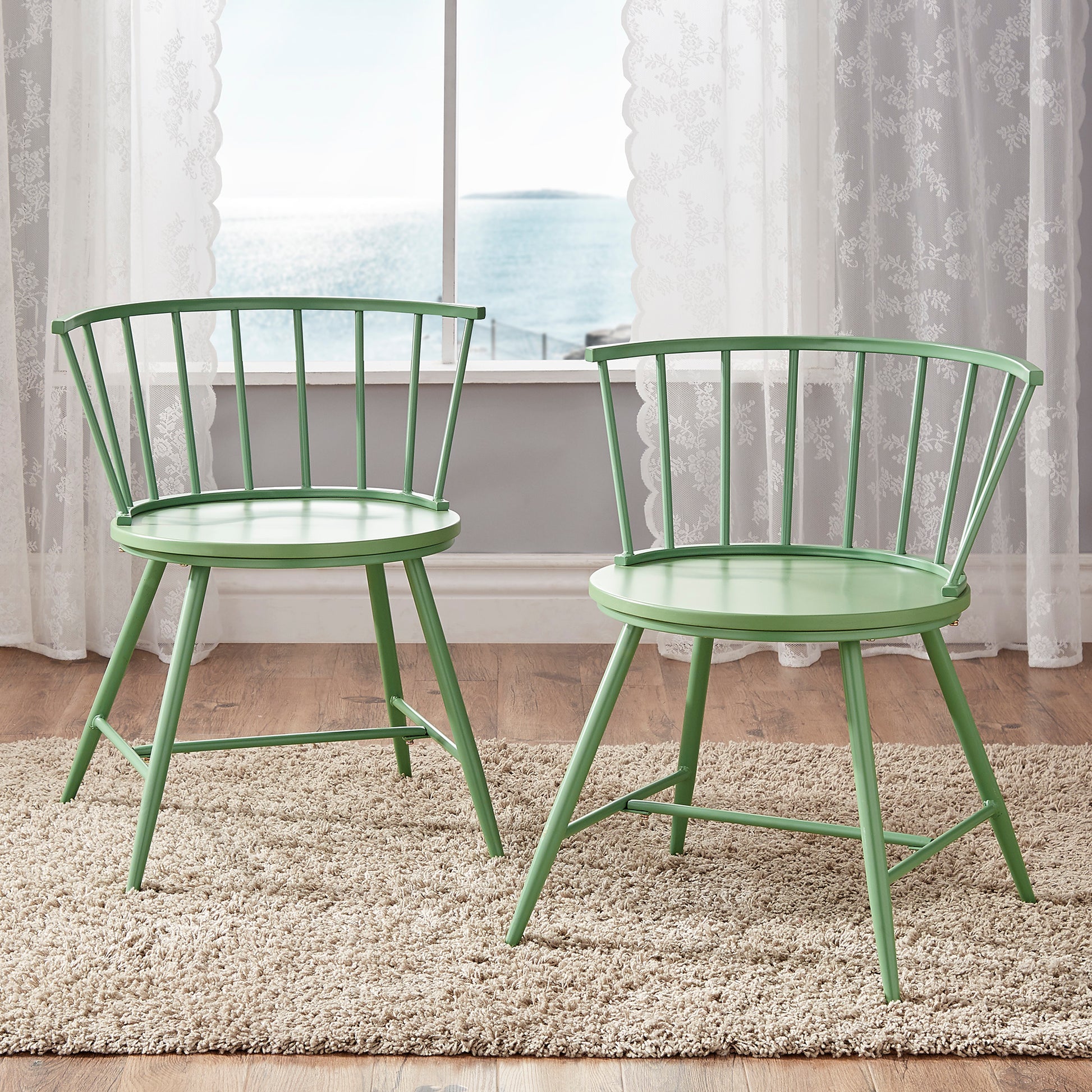 Low Back Windsor Classic Dining Chairs (Set of 2) Meadow Green