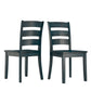 Ladder Back Wood Dining Chairs (Set of 2) - Antique Denim Finish