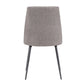 Upholstered Dining Chairs (Set of 2) - Dark Grey Chenille Fabric, Black Legs