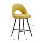 Metal Swivel Stools (Set of 2) - Yellow PU Leather, 24" Counter Height
