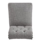 Tufted Linen Upholstered Swivel Stools (Set of 2) - Grey Linen, Counter Height