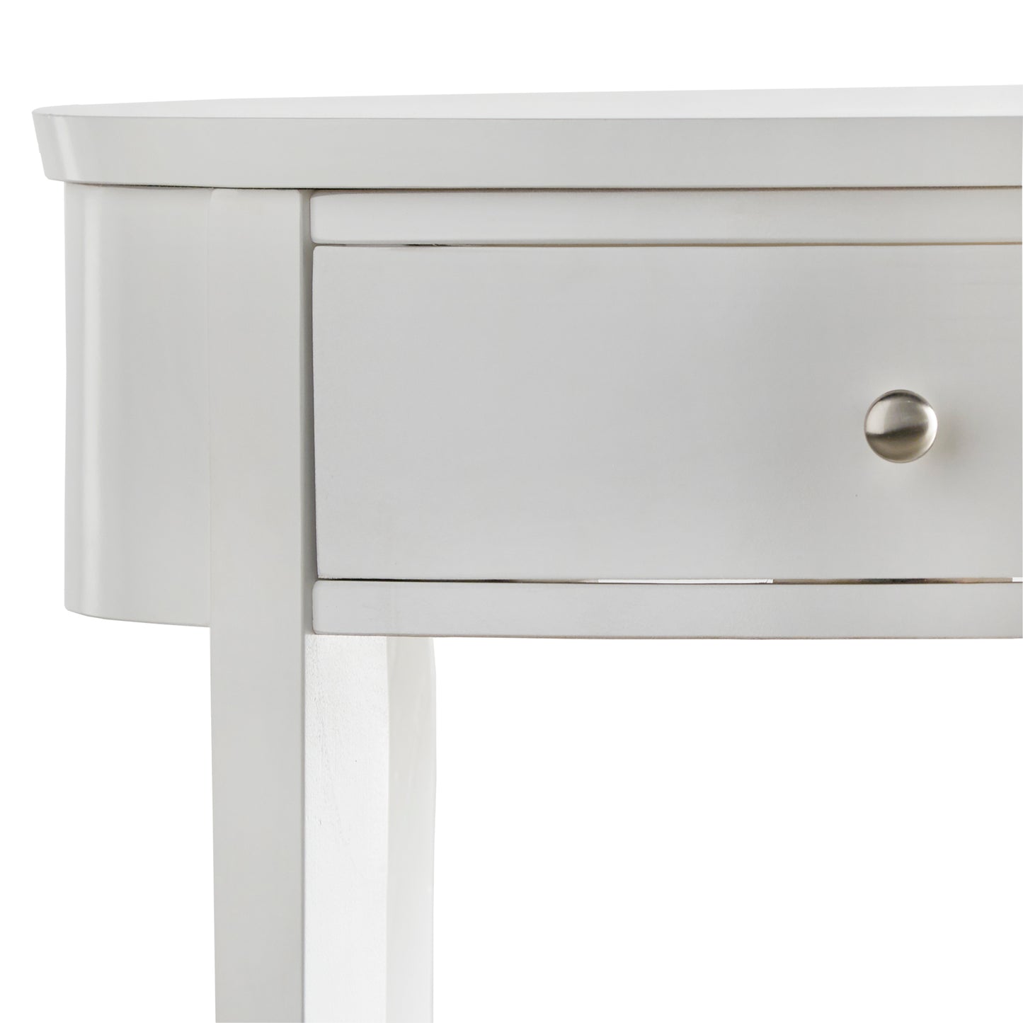 1-Drawer Oval End Table - White