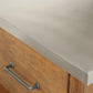 Reclaimed Look Extendable Kitchen Island - Natural Finish, Stainless Steel Top