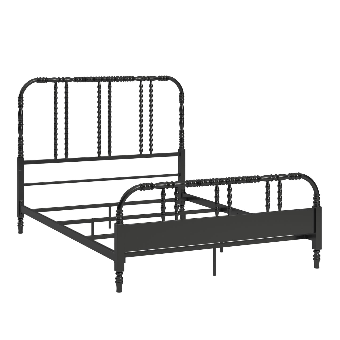 Metal Spool Bed - Black, Full (Full Size)