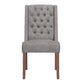 Tufted Linen Upholstered Side Chairs (Set of 2) - Grey Linen