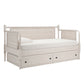 Traditional Beaded Wood Daybed - Antique White, With Trundle