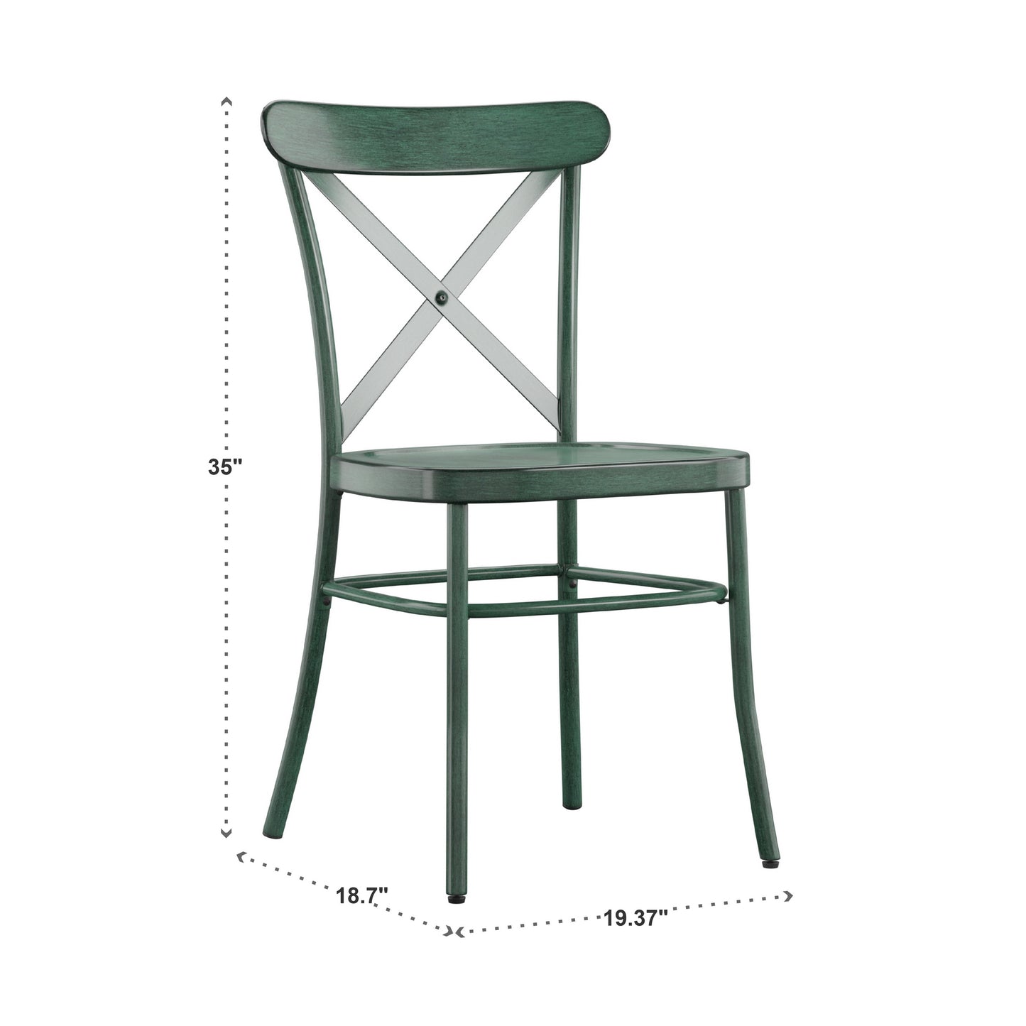 Metal Dining Chairs (Set of 2) - Antique Sage Green