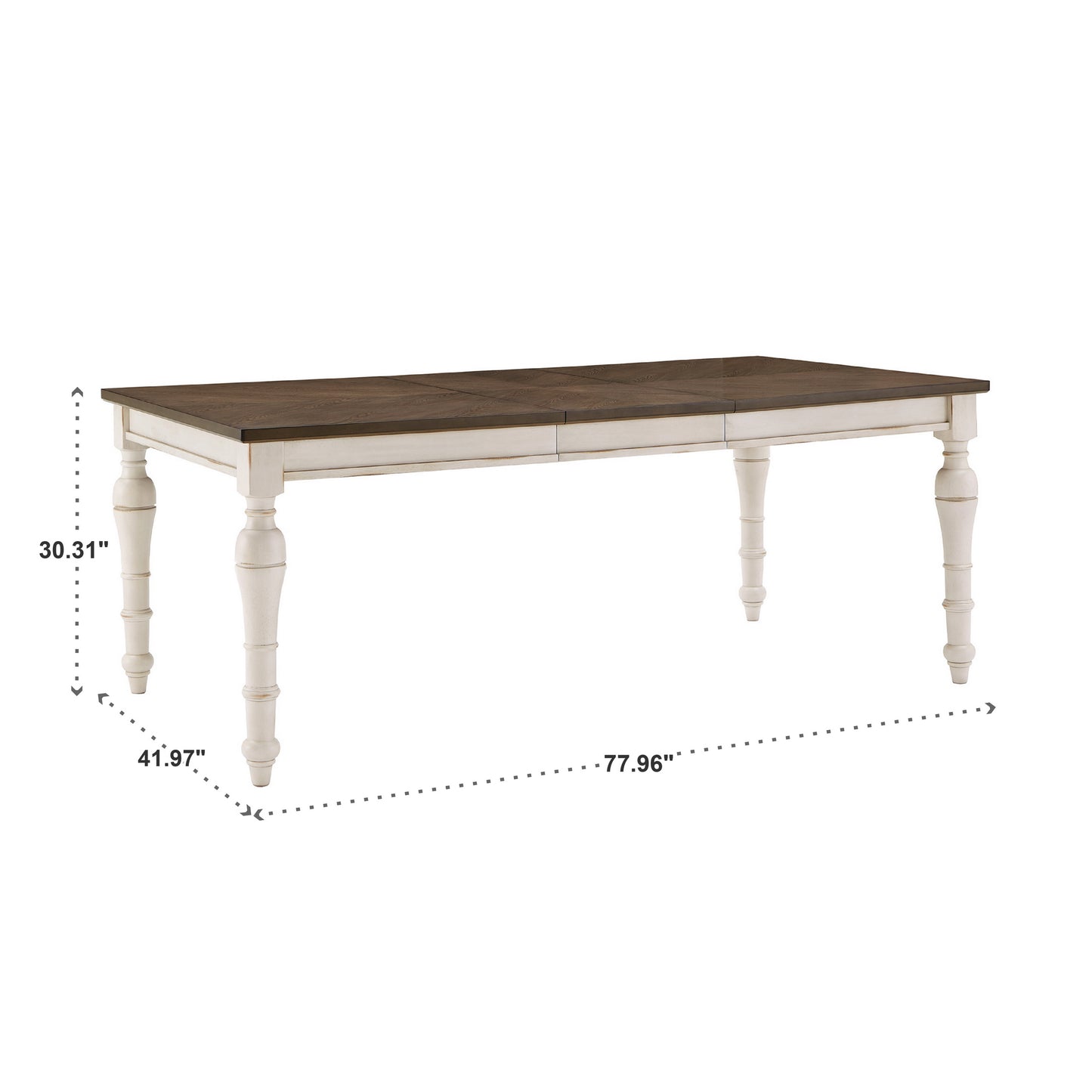 4-6-Person Extendable Solid Rubberwood Dining Table