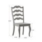 French Ladder Back Wood Dining Chairs (Set of 2) - Antique Grey