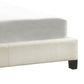 Nailhead Wingback Tufted Upholstered Bed - Cream White Linen, Queen