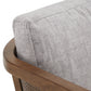 Walnut Finish Fabric Cane Accent Chair - Grey Fabric