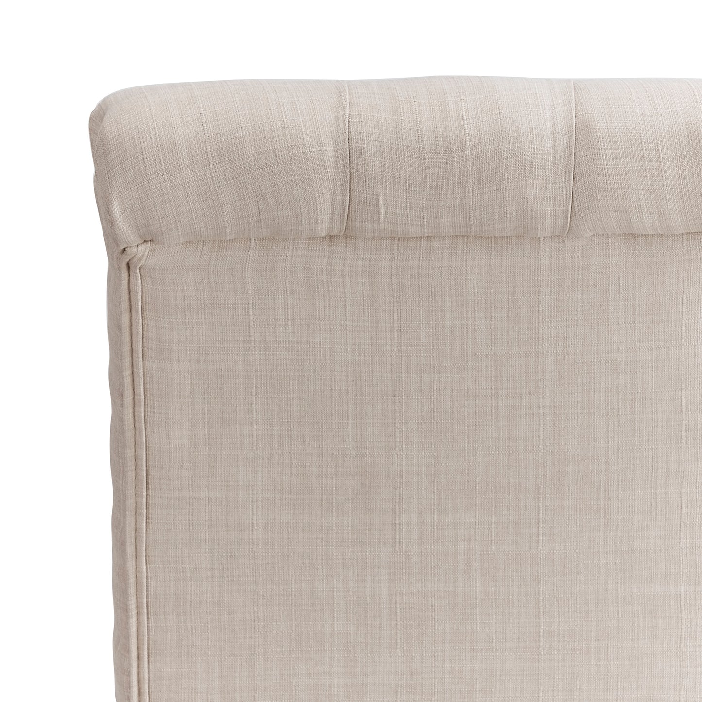 Tufted Rolled Back Parsons Chairs (Set of 2) - Gray Finish, Beige Linan