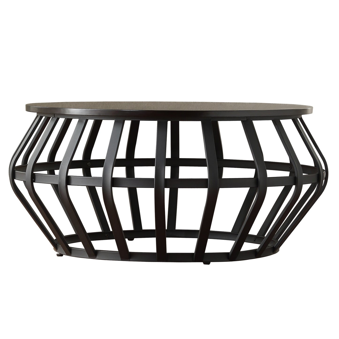 Metal Frame Round Cage Coffee Table