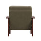 Mission-Style Wood Accent Chair - Olive Microfiber, Oak Finish