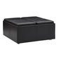 Upholstered Storage Ottoman - Dark Brown Faux Leather
