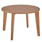 Round Dining Table Set - Light Oak Table, Grey Linen Chairs, 5-piece
