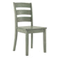 60-inch Rectangular Antique Sage Green Dining Set - Ladder Back Chairs, 6-Piece Set