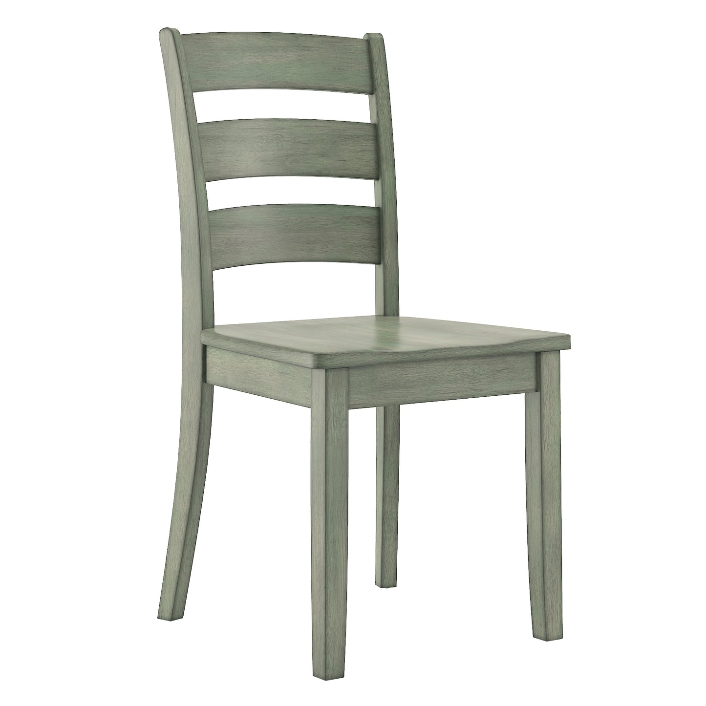60-inch Rectangular Antique Sage Green Dining Set - Ladder Back Chairs, 6-Piece Set