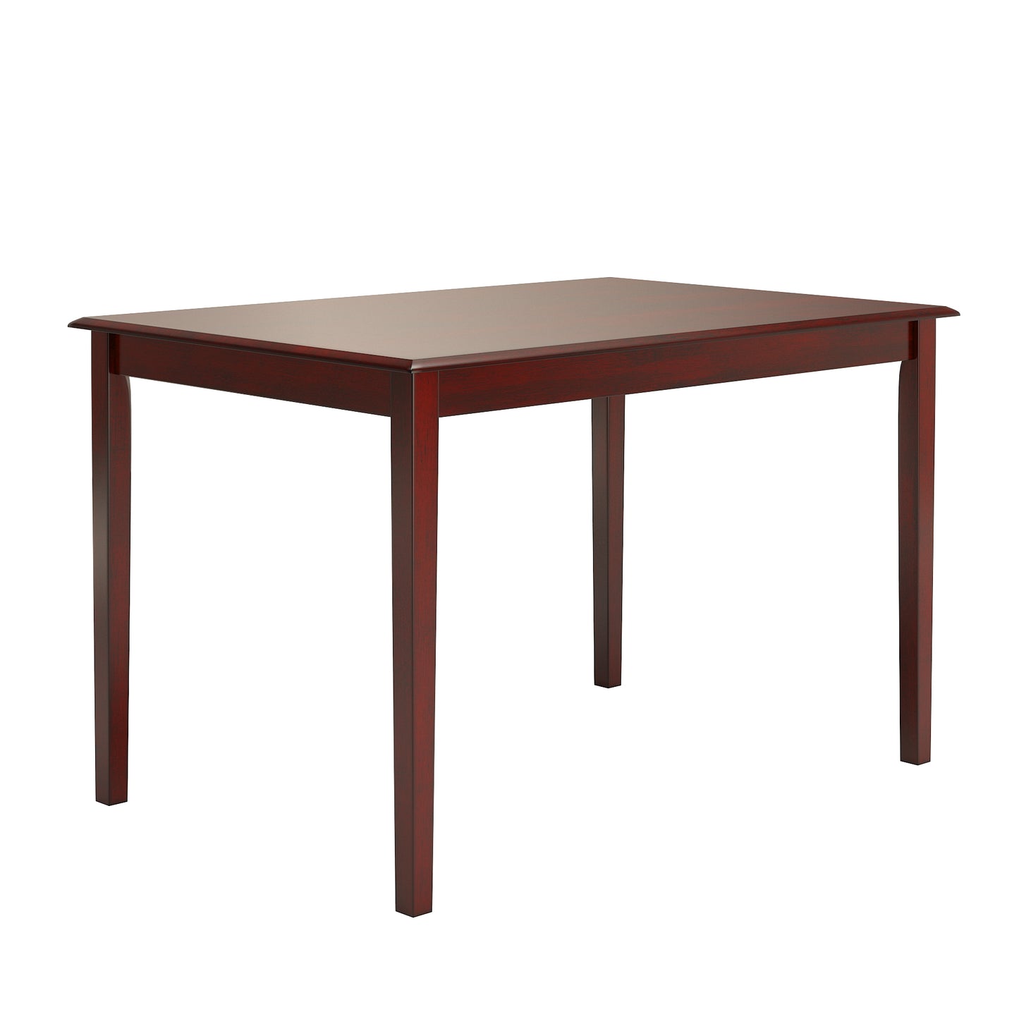 Oak Wood Finish 48-inch Rectangle Dining Set - Antique Berry Red Finish, Window Back Chairs