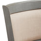 Upholstered Back Swivel Stool - 24" Counter Height, Antique Grey Finish, Beige Linen
