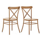 Oak Round Solid Wood Top 5-Piece Dining Set with X-Cross Back Chairs - Oak Finish Chairs