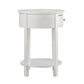 1-Drawer Oval End Table - White