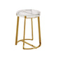 Stainless Steel Glass Top Table - Brass Finish, Round End Table