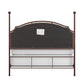 Cream Curved Top Cherry Brown Metal Poster Bed - Full