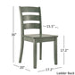 60-inch Rectangular Antique Sage Green Dining Set - Ladder Back Chairs, 7-Piece Set
