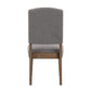 Nailhead Upholstered Dining Chairs (Set of 2) - Natural Finish, Grey Linen