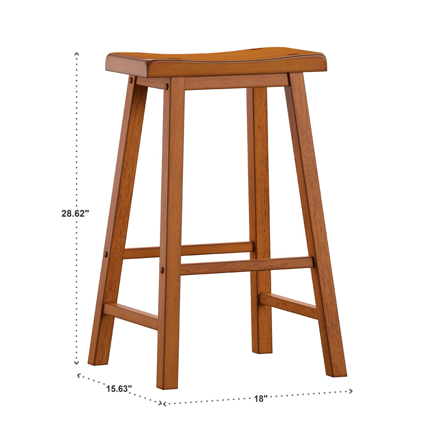 Saddle Seat 29-inch Bar Height Backless Stools (Set of 2) - Honey Oak Finish