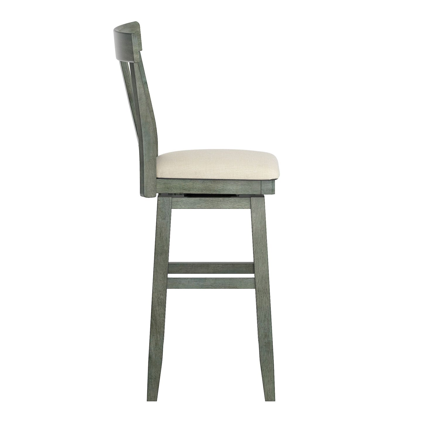 Panel Back Wood Swivel Bar Stool - Antique Sage Finish