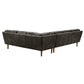 Oxford Leather Sectional Sofa - 6-Seat, 114" Wide, Black